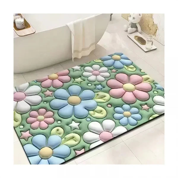 3D Bathroom Door Mat – Soft Anti-Slip Quick Dry Floor Mat (Multicolor)