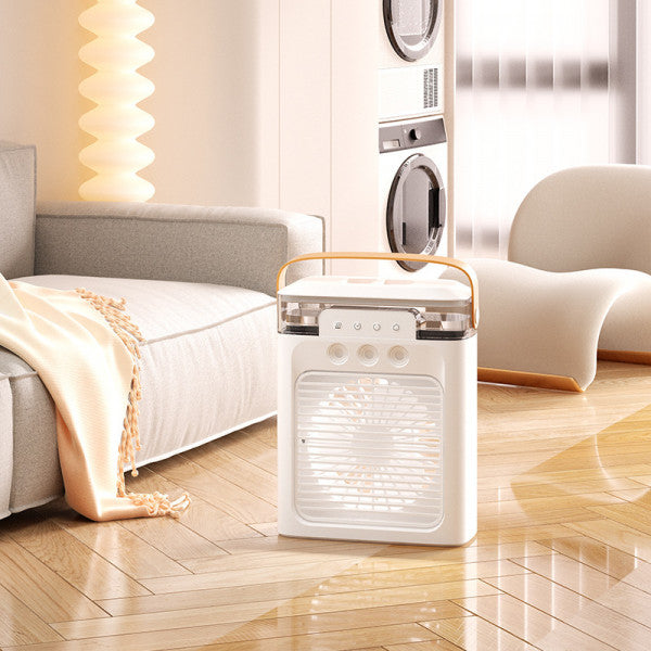 Portable Air Conditioner Fan – 3-Speed Mini Cooler with LED Night Light & USB Power