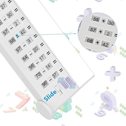 Children's Practice Math Board, Reusable Oral Arithmetic Writing Montessori Counting Toy, Math Flash Card, Addition & Subtraction Learning Calculate Set