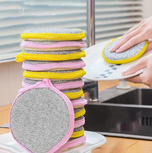 2-in-1 Dishwashing Scrub & Sponge – Non-Scratch, Multipurpose Cleaning Pad for Kitchen & Home