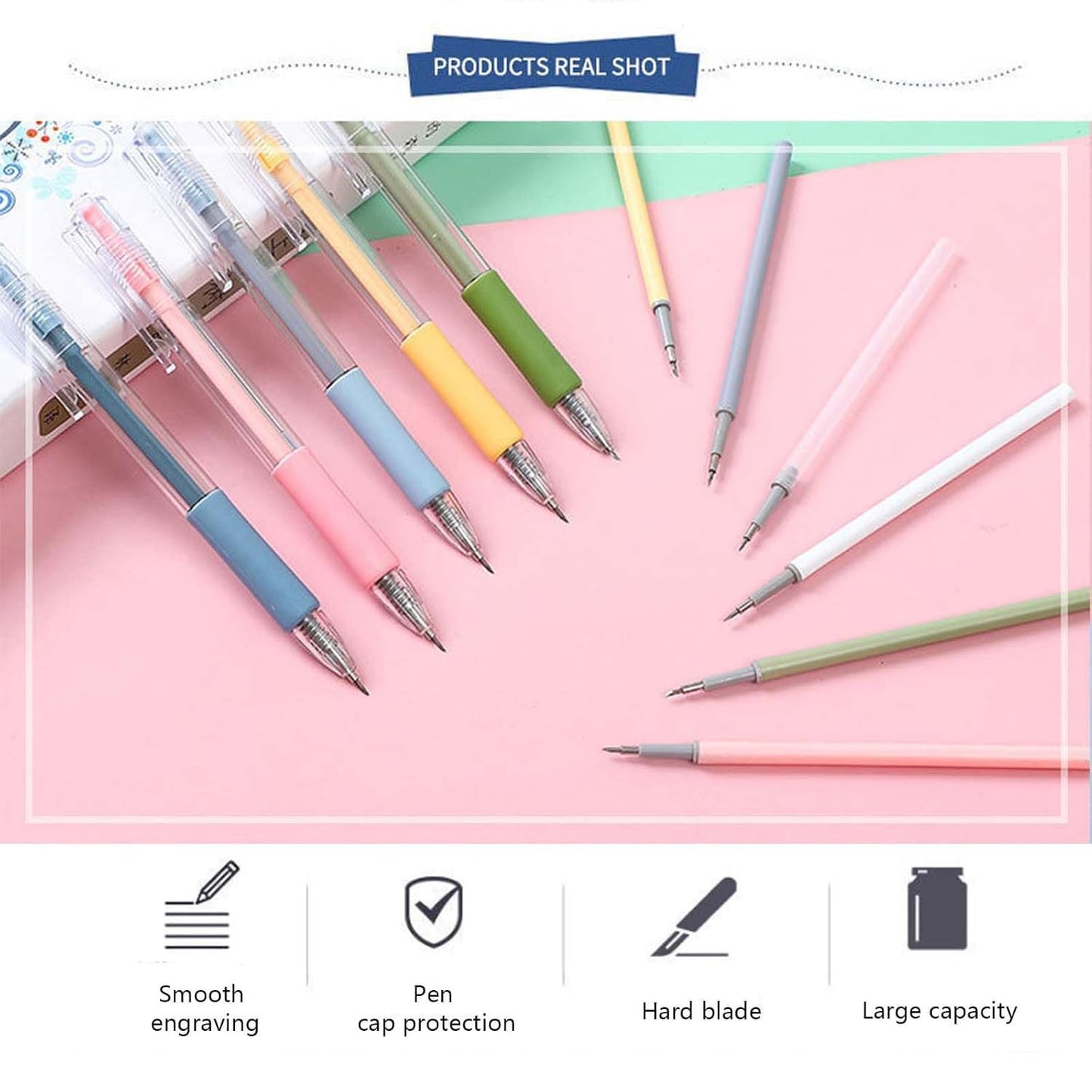 Craft Pen Cutter – Precision Cutting Tool with Retractable Blade & Colorful Grip Set