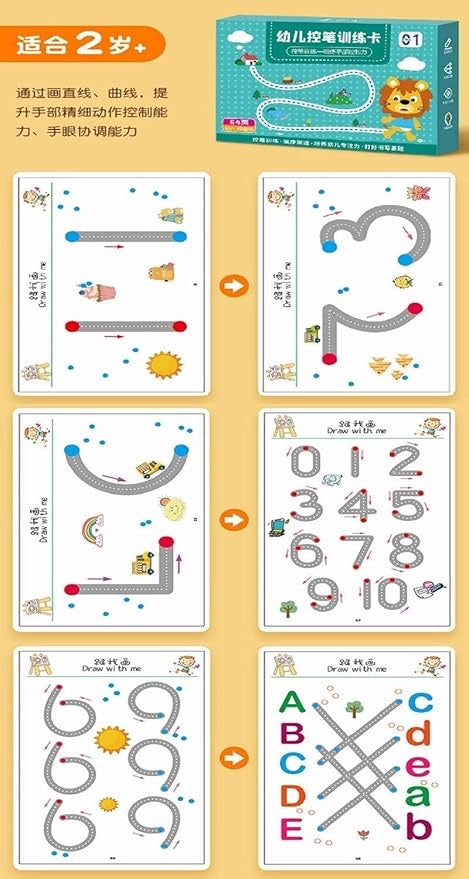 Magical Tracing Workbook Set for Kids – Reusable Calligraphy, Drawing & Writing Practice (Set of 4 Books with Pen + Refills)