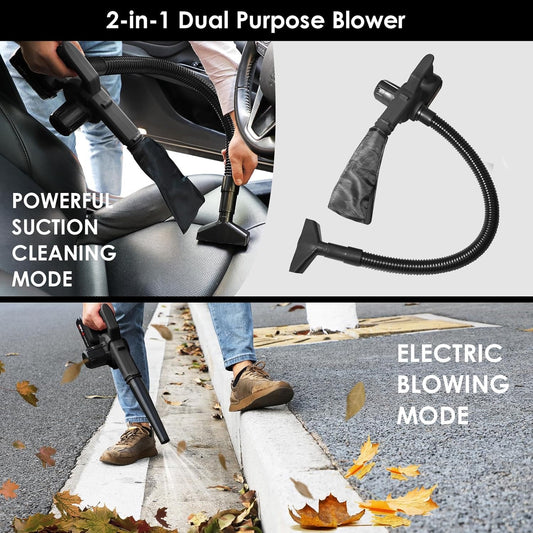 2 in 1 Electric Leaf Blower, Battery Operated Leaf Blower and Vacuum, Leaf Vacuum for Lawn Care, Snow Removal Leaf Blower 48V Batteries & Charger