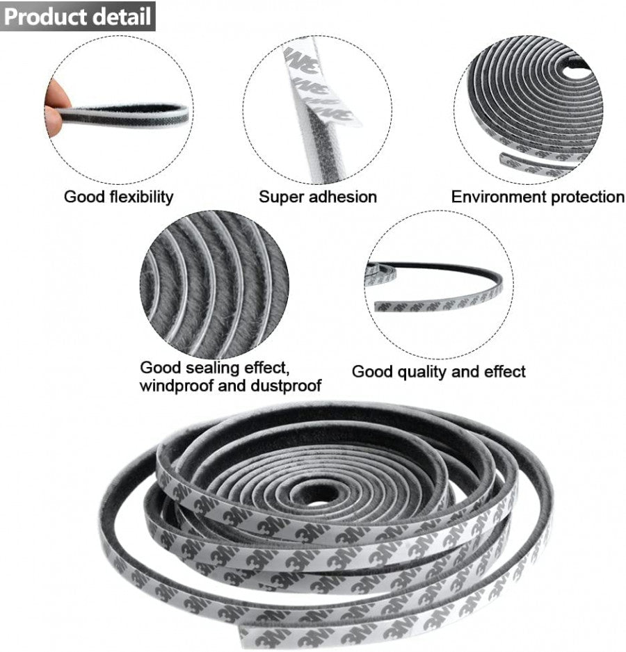 10M Soundproof Window Sealing Strips – Self-Adhesive Weather Strip for Doors, Windows, Wardrobes & More