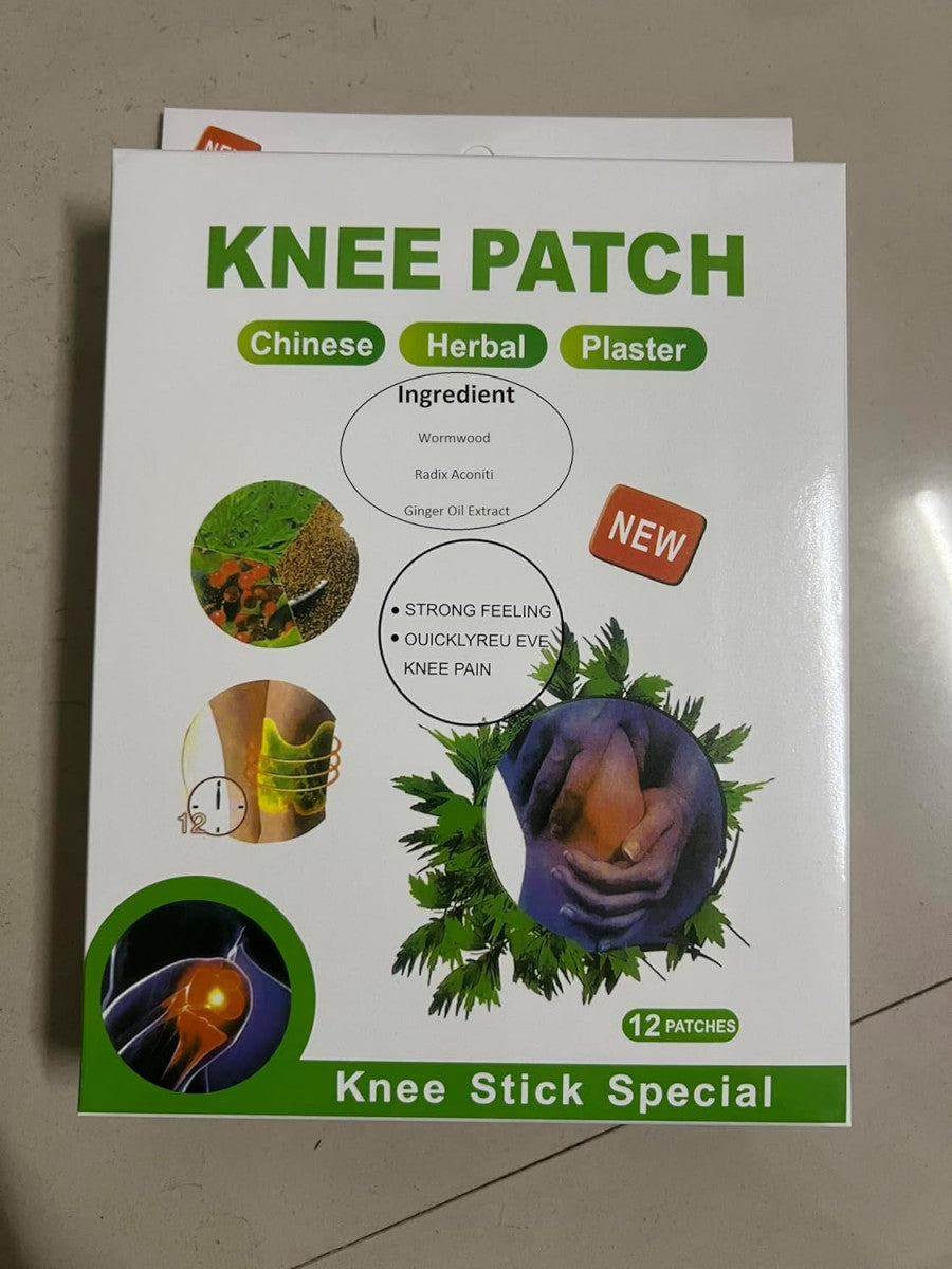 Knee Pain Relief Patches – Self-Heating Herbal Moxa Pads for Joint & Muscle Pain (Pack of 10)