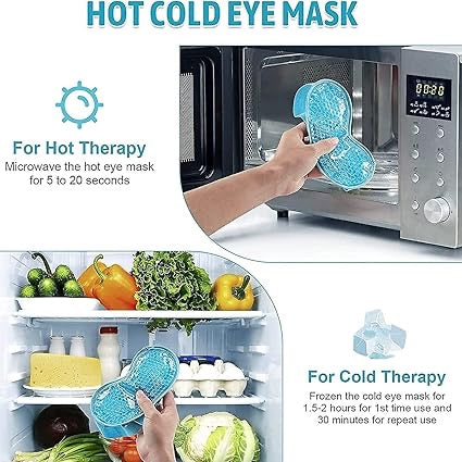 Cooling Gel Beads Eye Mask – Hot & Cold Therapy for Puffy Eyes, Headaches, Dark Circles & Migraine Relief