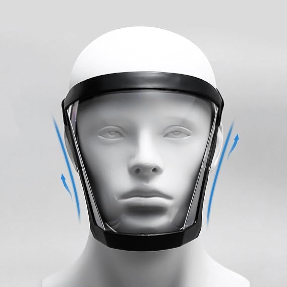 Full Face Shield Removable Filter Plug Anti Fog for Kitchen Restaurant Black| Facility Maintenance & Safety | Personal Protective Equip/PPE | Hard Hats