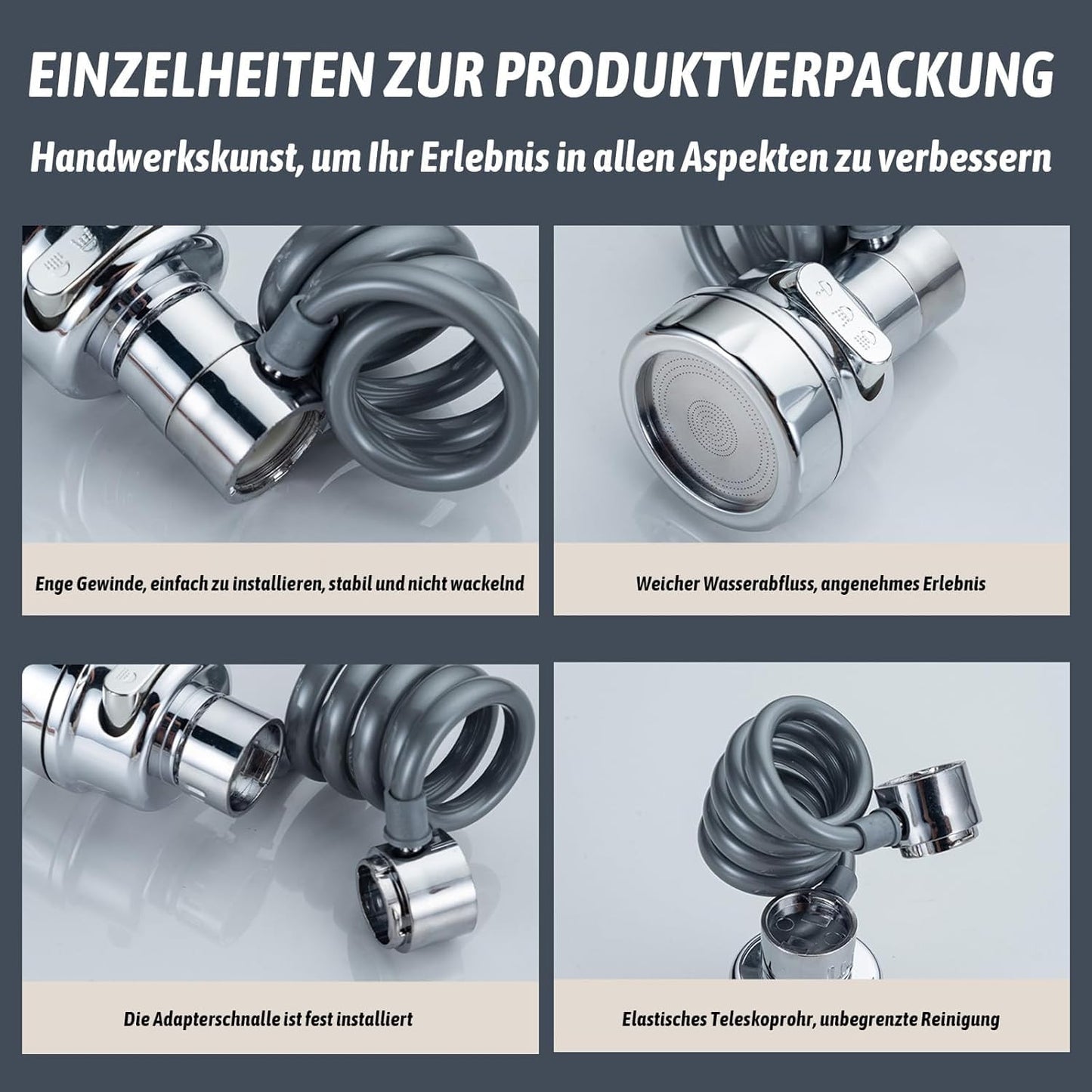 360° Rotatable Swivel Faucet Extender – 3-Mode Splash-Proof Tap Nozzle