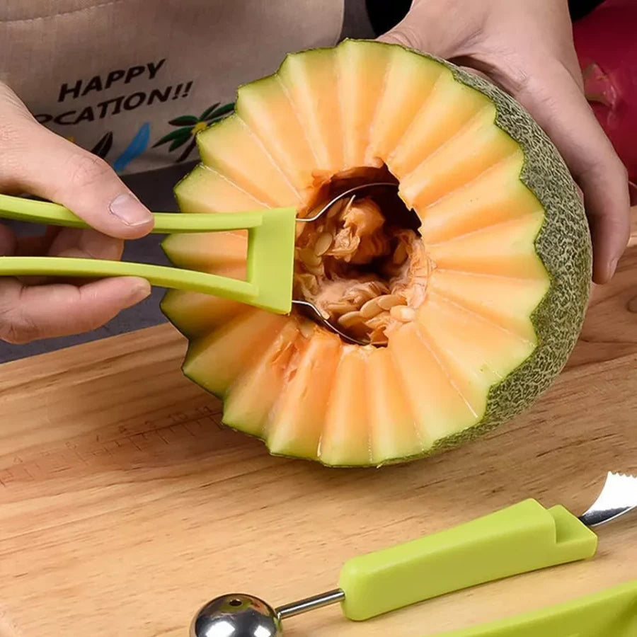 4-in-1 Fruit Scooper, Melon Baller & Carving Tool – Multi-Purpose Kitchen Gadget