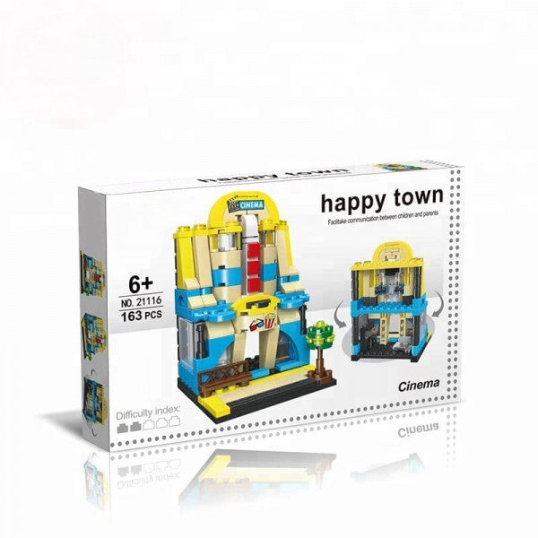 Happy Town Building Blocks – 163 PCS Boat Construction Set for Kids with Bright Colors & Safe ABS Material