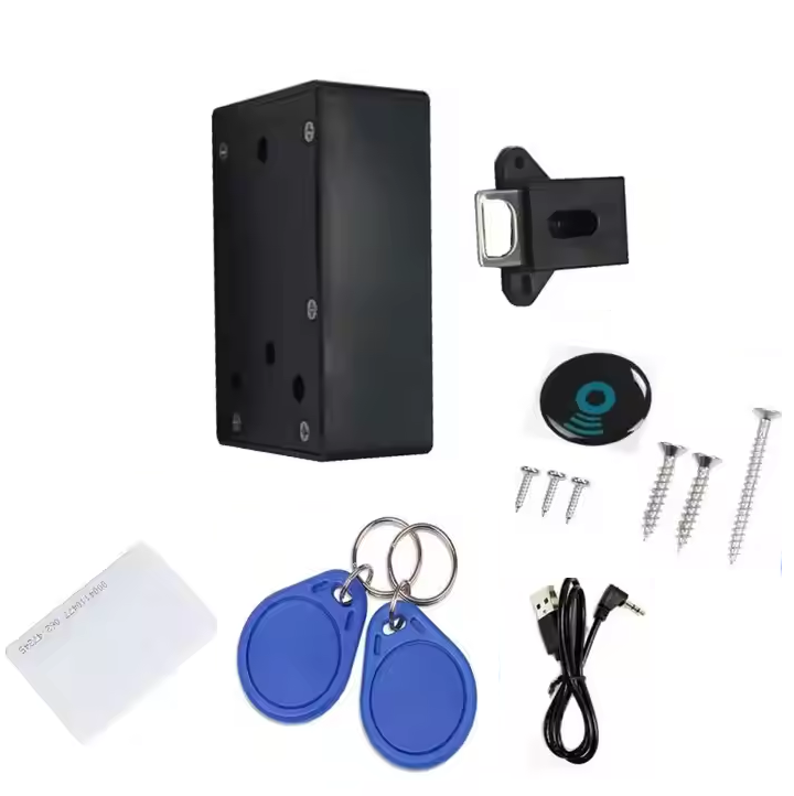 Intelligent Electronic Locks Invisible Sensor Cabinet Padlock Safety Protection Unlock Drawer Door Home Hardware, Smart Cabinet Lock, Electronic RFID Card Opening for Wardrobe