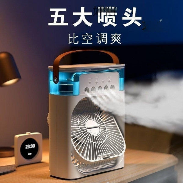 Portable Air Conditioner Fan – 3-Speed Mini Cooler with LED Night Light & USB Power