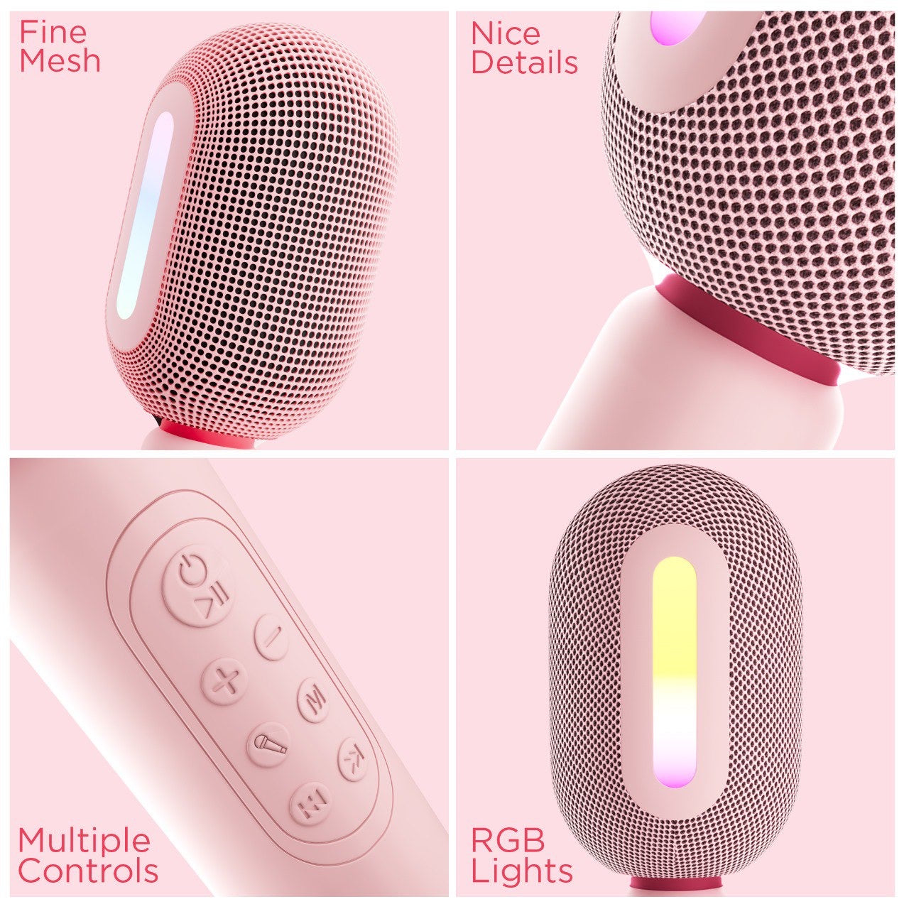 KMC-300 Wireless Karaoke Microphone & Party Speaker | DSP Sound, RGB Lights, Duet Mode & 3H Playtime