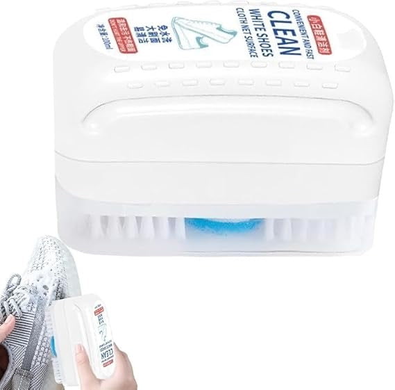 2 in 1 White Shoe Cleaner/ White Shoe Brush Cloth Shoe Cleaner/Sneaker Cleaner/White Leather Shoe Cleaner/Cloth Shoes Cleaner/White Shoe Polish - 100ml pack