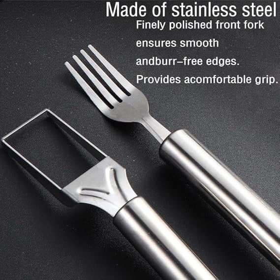 2-in-1 Watermelon Fork & Cutter | Stainless Steel Fruit Cube Slicer for Watermelon, Mango, Pear & More | Easy-to-Use Summer Kitchen Tool