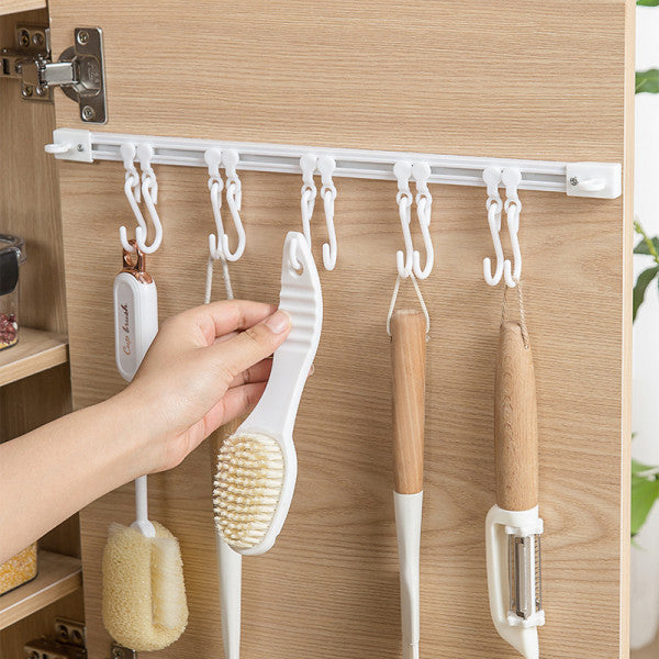 Kitchen Cabinet Wall Sliding Hook – No-Drill Self-Adhesive Multi-Purpose Organizer Rack