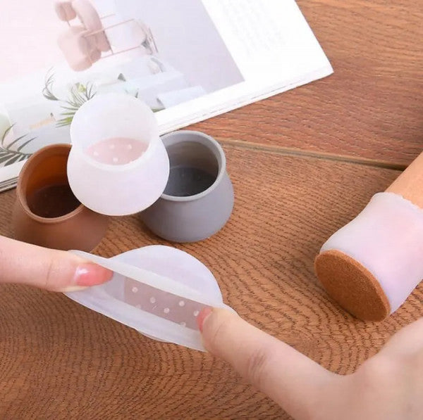 Anti-Slip Silicone Chair Leg Covers with Protective Pads – Floor & Furniture Scratch Guards (Set of 4)