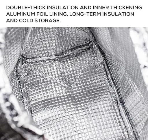 Waterproof Thermal Insulated Travel Storage Leak-Proof Hot Cold Lunch Bag Reusable Tote Bag with Inner Aluminum Foil for School Picnic Office Outdoor