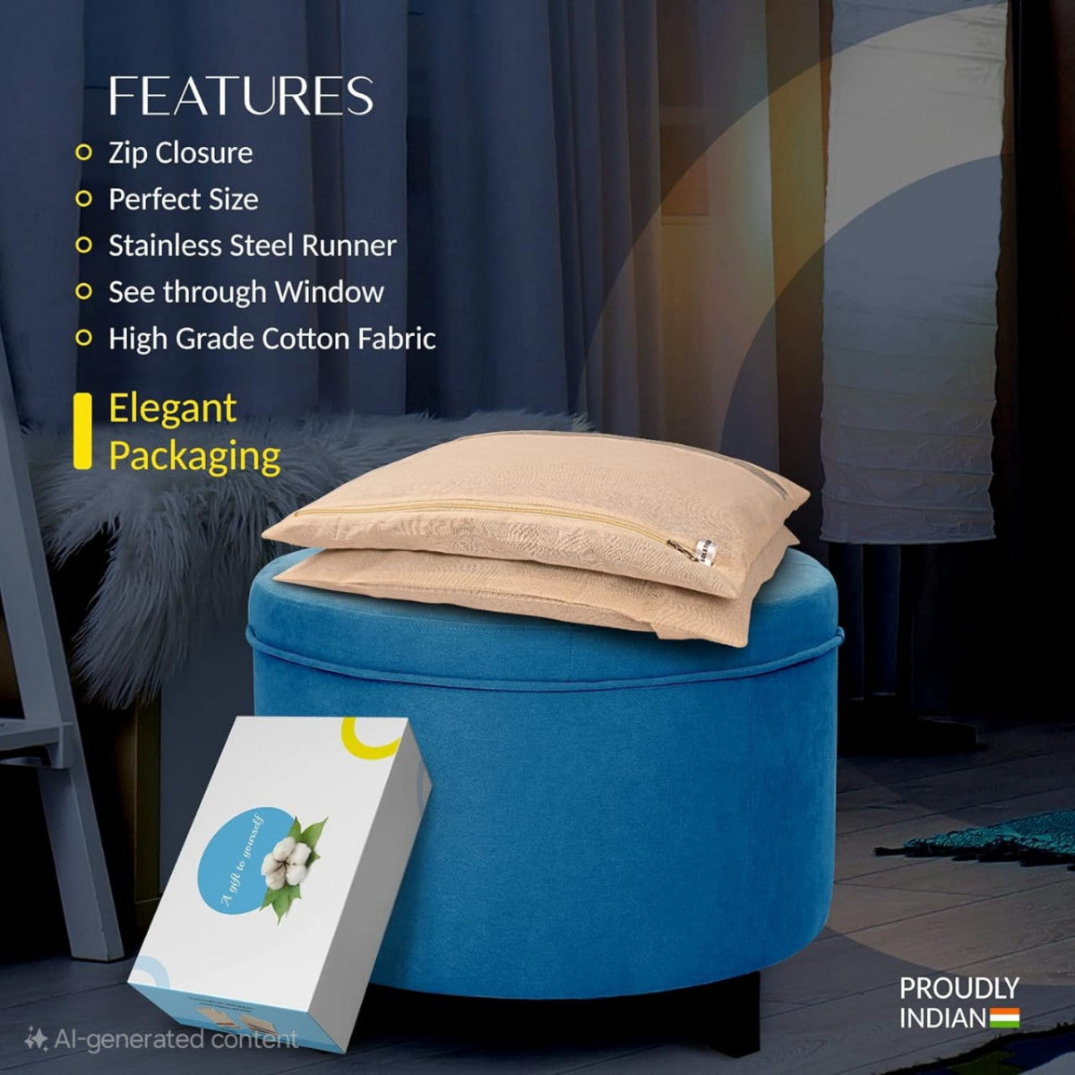 Premium Cotton Saree Storage Bags – Multicolor (250 GSM | Washable & Durable)