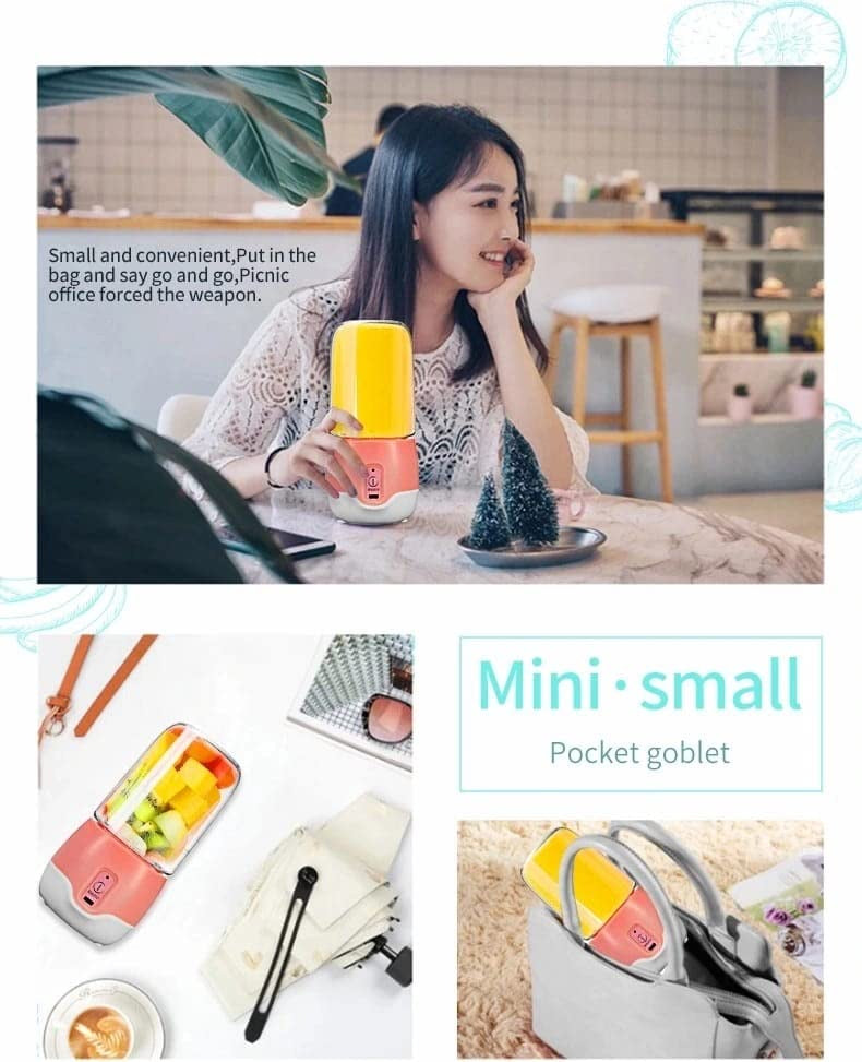 Smart Portable Electric USB Juice Blender – 6 Blade Rechargeable Mini Juicer Bottle for Smoothies & Shakes