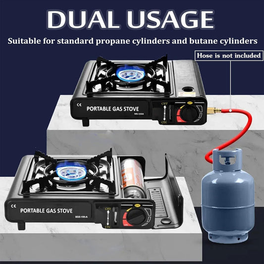 2-in-1 Camping Gas Stove – Portable Dual Fuel Butane & LPG Burner with Carry Case