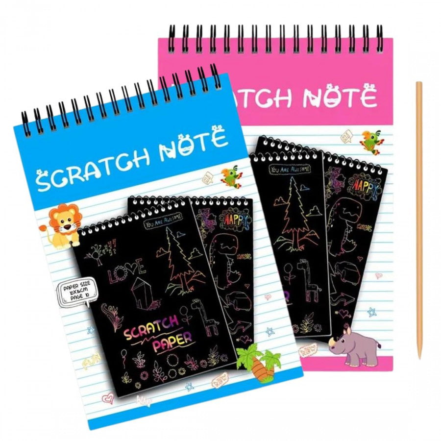 Magic Scratch Art Coloring Paper – 10 Sheets with Scratch Tool for Kids’ Creative Drawing & Craft Fun