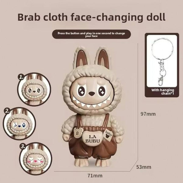 Labubu Face-Changing Doll Keychain – Cute Emotional Expression Charm