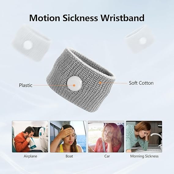Sickness Relief Wrist Bands, Anti Nausea Wristband, Anti Motion Sickness Bands Vomiting Band Sea Air and Travel Sickness