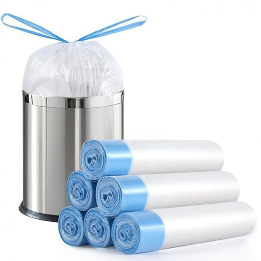 100 Pcs Garbage Bags Roll – Strong, Leakproof & Easy Tie-String Disposal