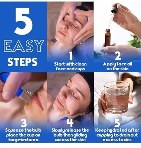 Facial Cupping Set | Silicone Vacuum Suction | Cupping Massage Therapy | A Kit For Anti Cellulite, Anti Wrinkle and Instantly Ageless Skin | For Eyes, Face and Body