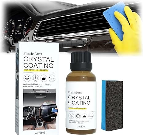 Crystal Coating for Car Bike Plastic Parts | PVC Restorer for Revitalizing Coating Agent | Car Maintenance Dashboard Plastic Parts | Cleaner Polish Shining Accessories - 30ml