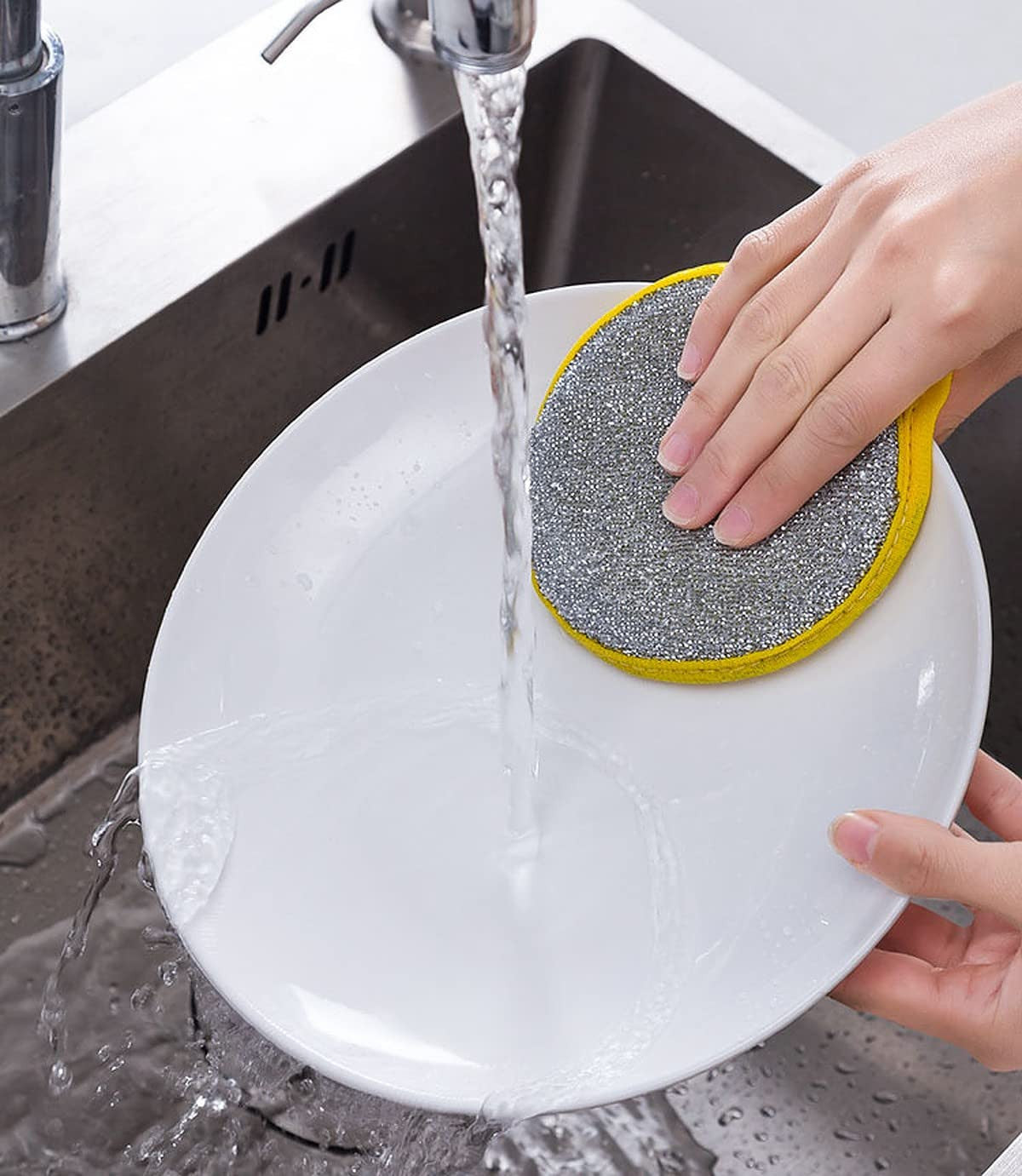 2-in-1 Dishwashing Scrub & Sponge – Non-Scratch, Durable (Pack of 5)