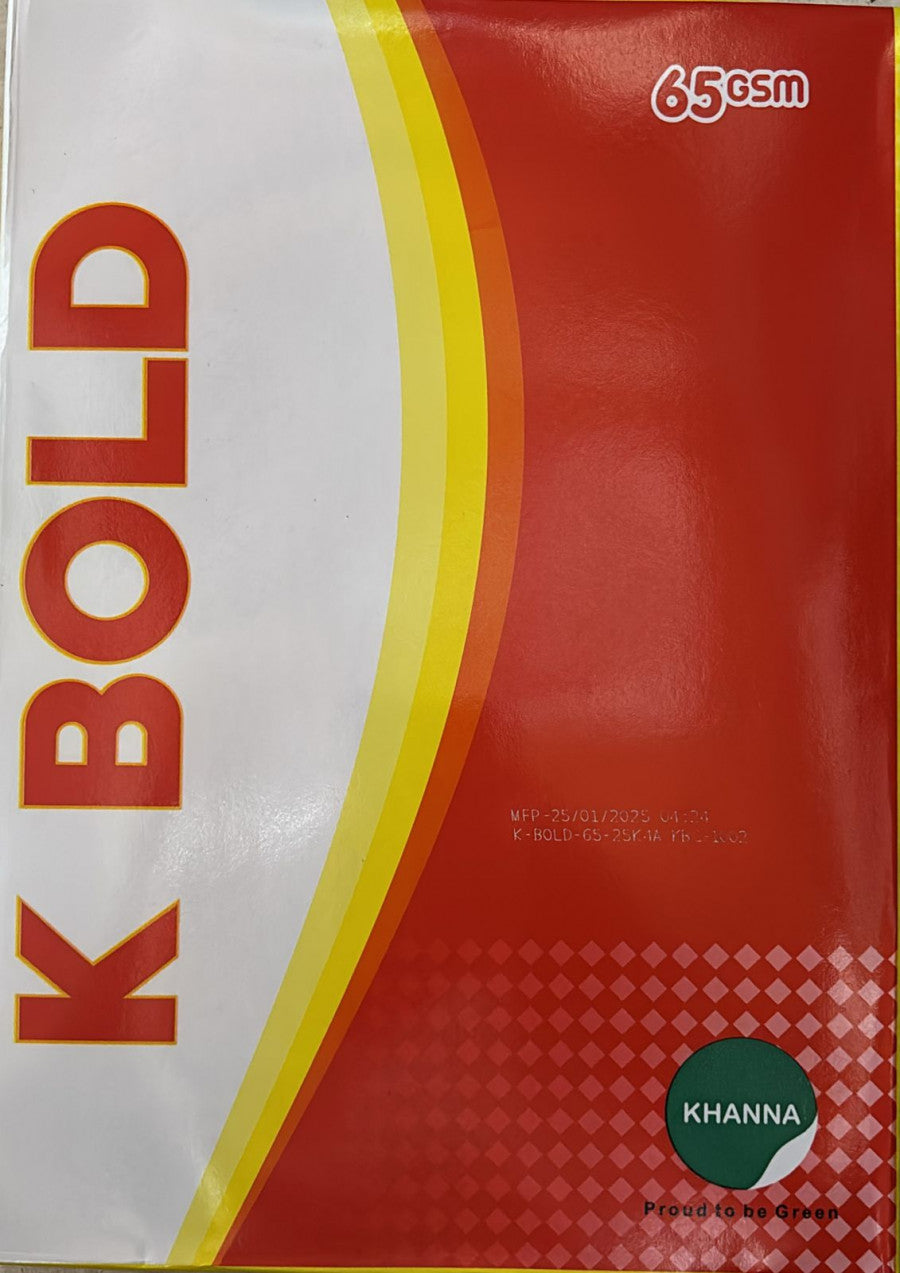 π K Bold A4 Copier Paper β 1 Ream (500 Sheets) | 65 GSM | Premium Printing for Laser & Inkjet