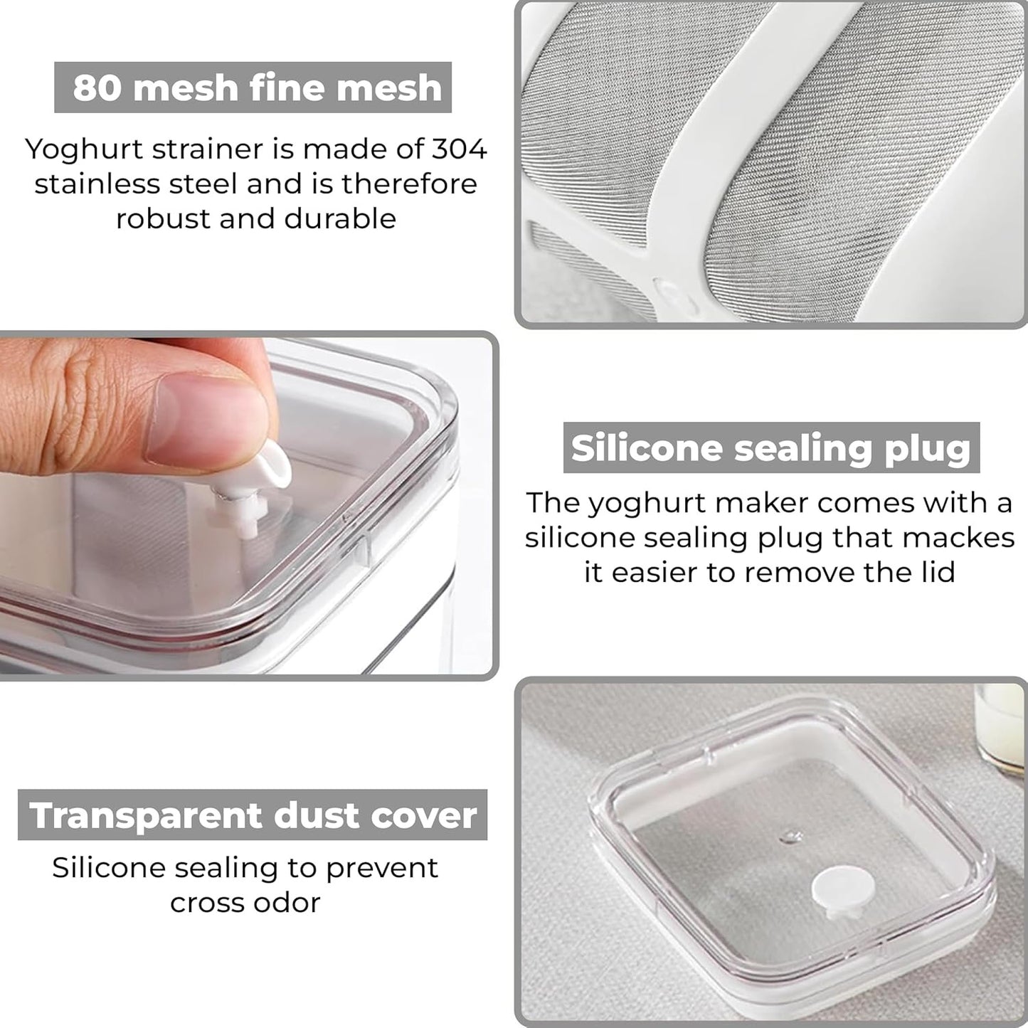 ๐ถ 1100ML Greek Yogurt Strainer & Homemade Yogurt Maker โ Large Capacity, Leak-Proof Design