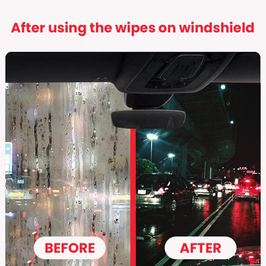 Car Glass Anti-Fog Wipes – Instant Oil Film & Fog Remover