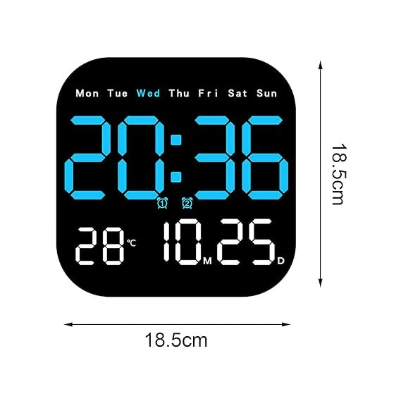 Digital LED Wall Clock with Remote Control
Temperature Time Week Date Display Fashion Living Room Desktop Alarm Electronic Clock
