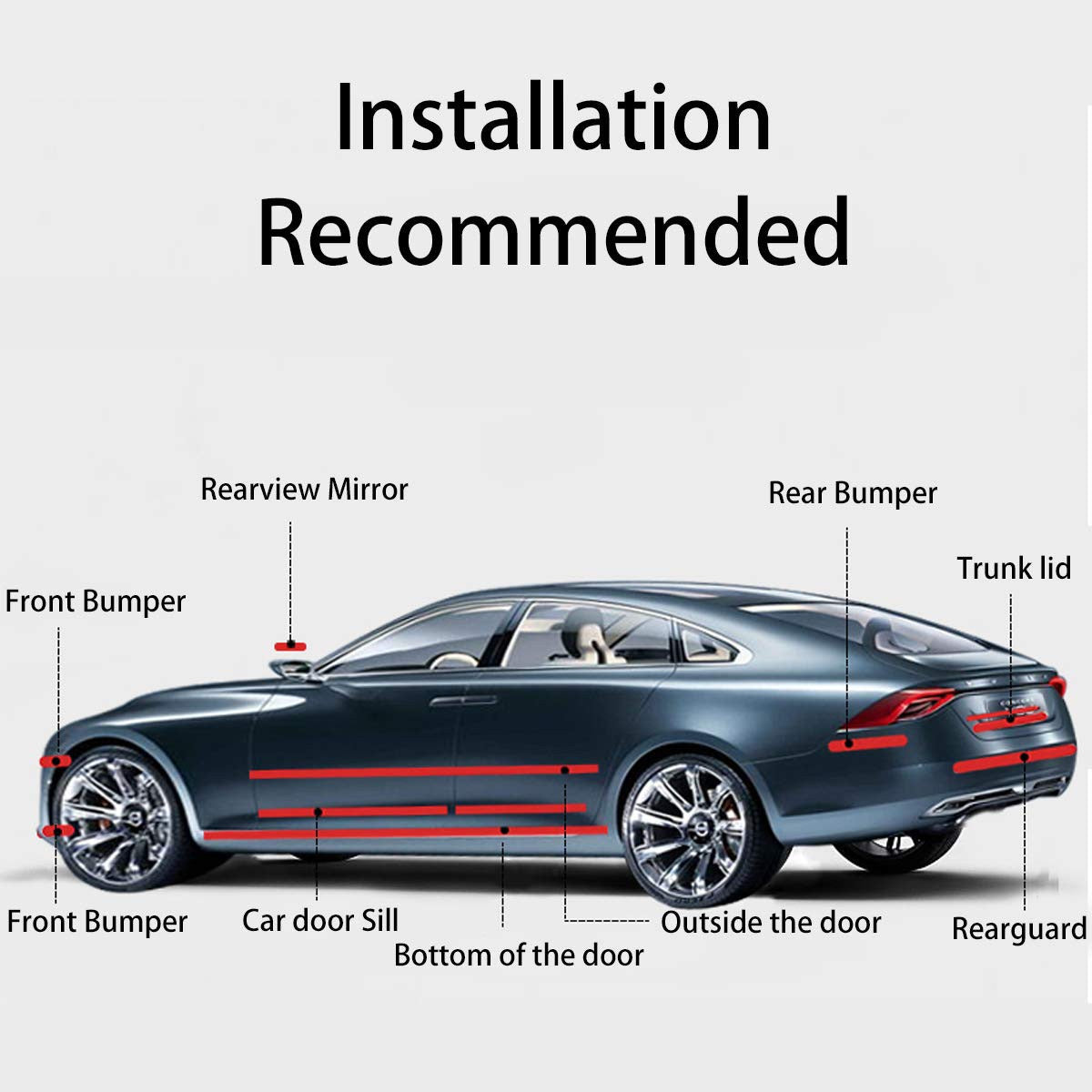 High Gloss Black Carbon Fiber Style Anti-Scratch Edge Guard Step Decoration Waterproof Tape | Small Car Door Seal Tape