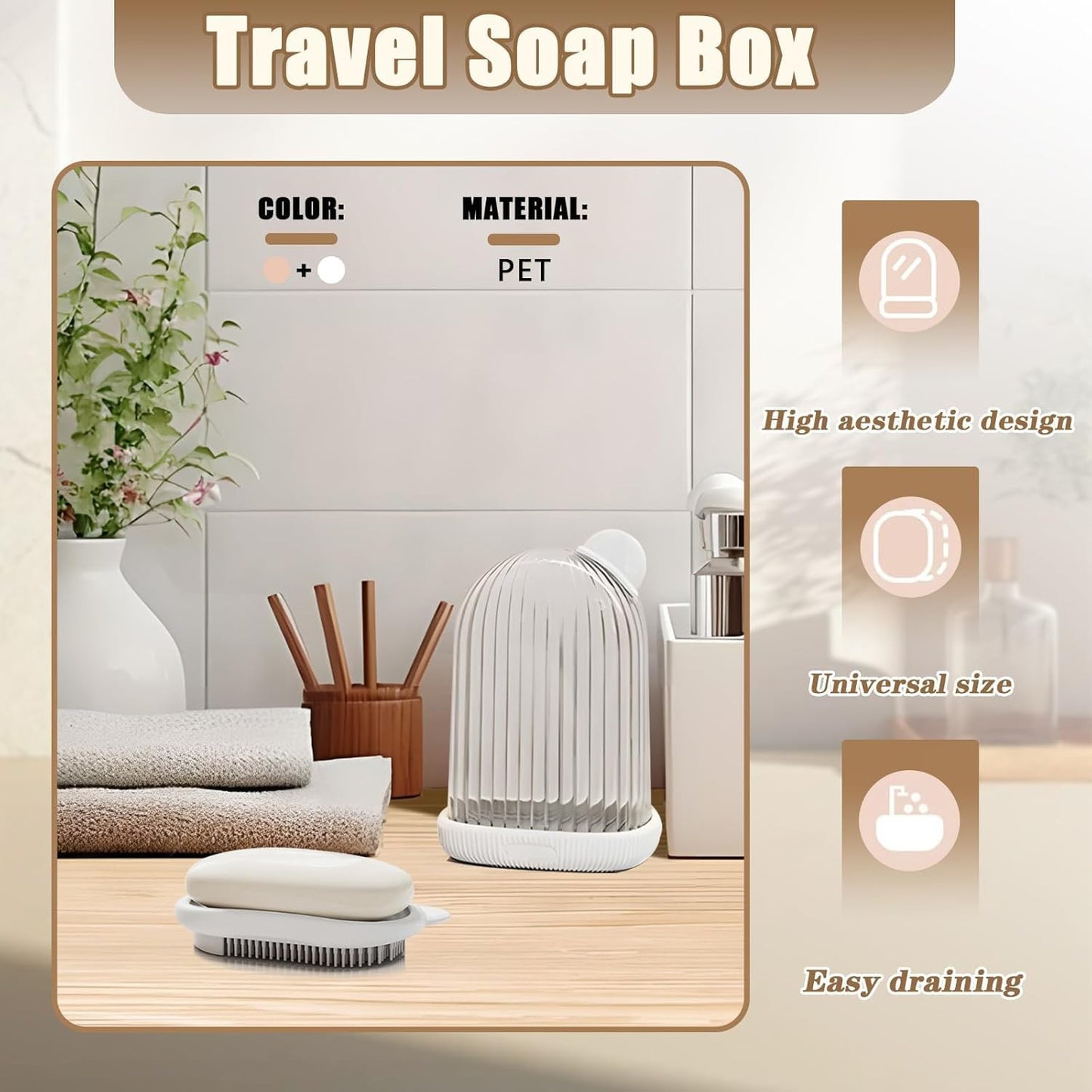 2-in-1 Travel Soap Case with Bath Brush – Leakproof, Portable & Multi-Use