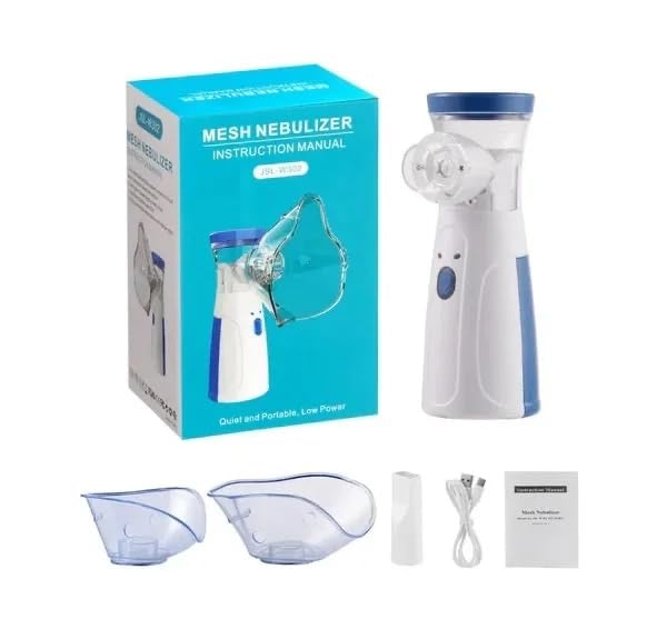 Portable Rechargeable Handheld Nebuliser | Low Noise, 10ml Capacity, 2 Masks & Mouthpiece for Adults & Kids