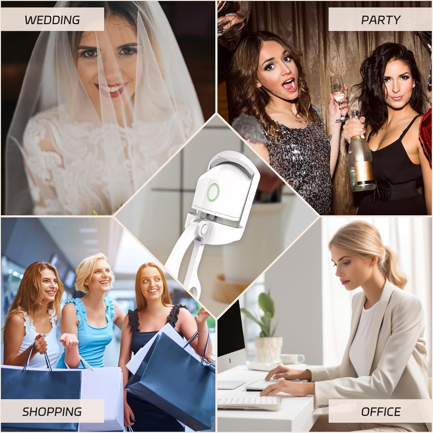 Heated Eyelash Curler, Electric Heated Lash Curler Rechargeable, 2 Heating Modes with Sensing Heating Silicone Pad, Portable Handheld Makeup Tools for Women