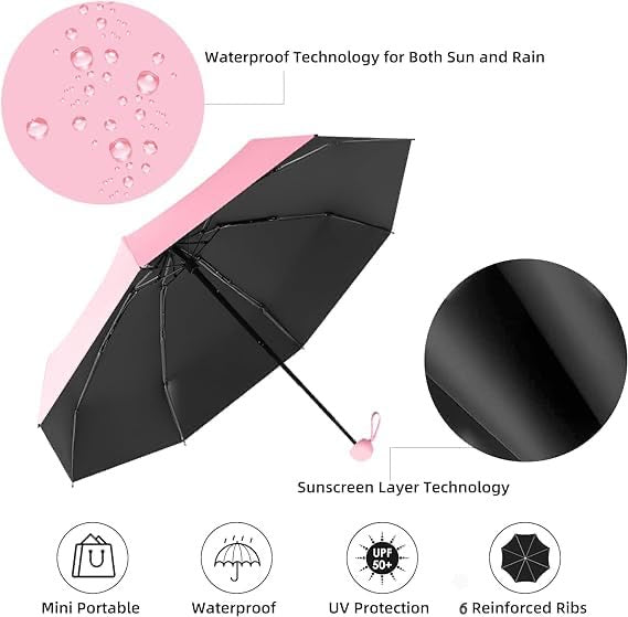 Mini Capsule Umbrella – Compact UV Protection Sun & Rain Umbrella for Women & Men