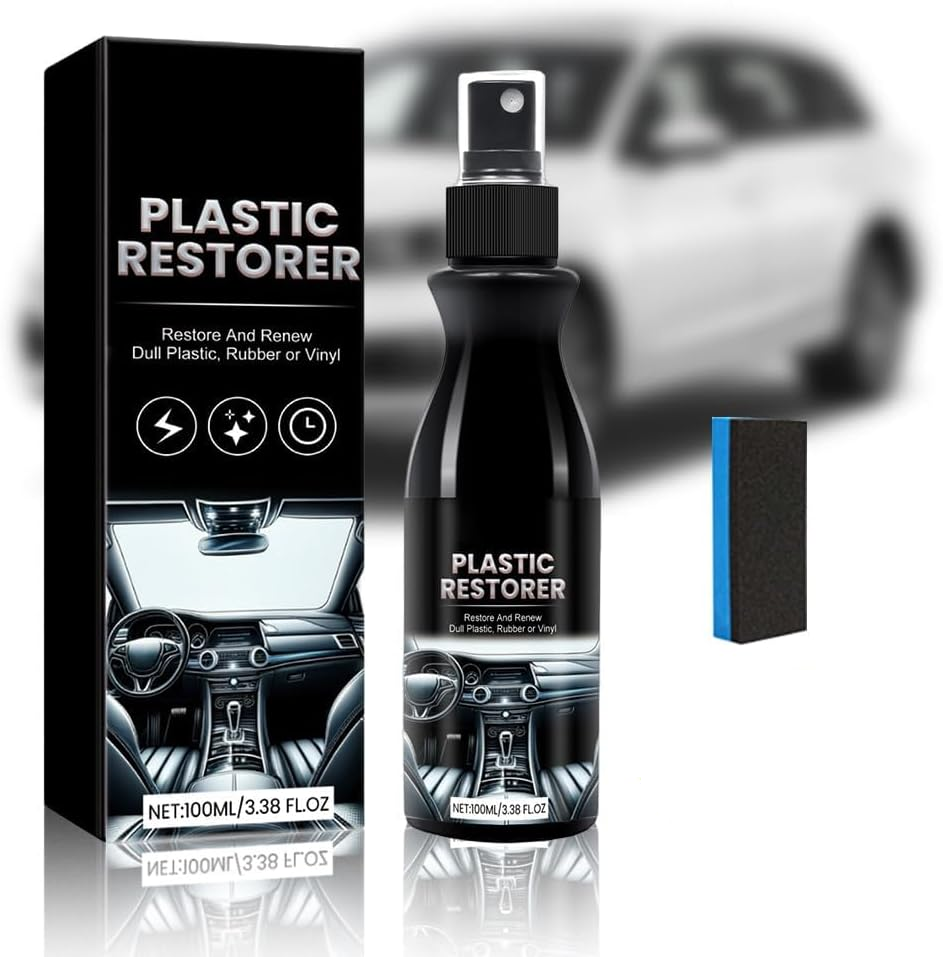 Car Interior Protection Restorer, Car Plastic Restorer, User Friendly Trim Restorer, Plastic Coating Scratch Remover Plastic Parts Refresher Agent, Bring Plastic, Rubber, and Vinyl Back to Life