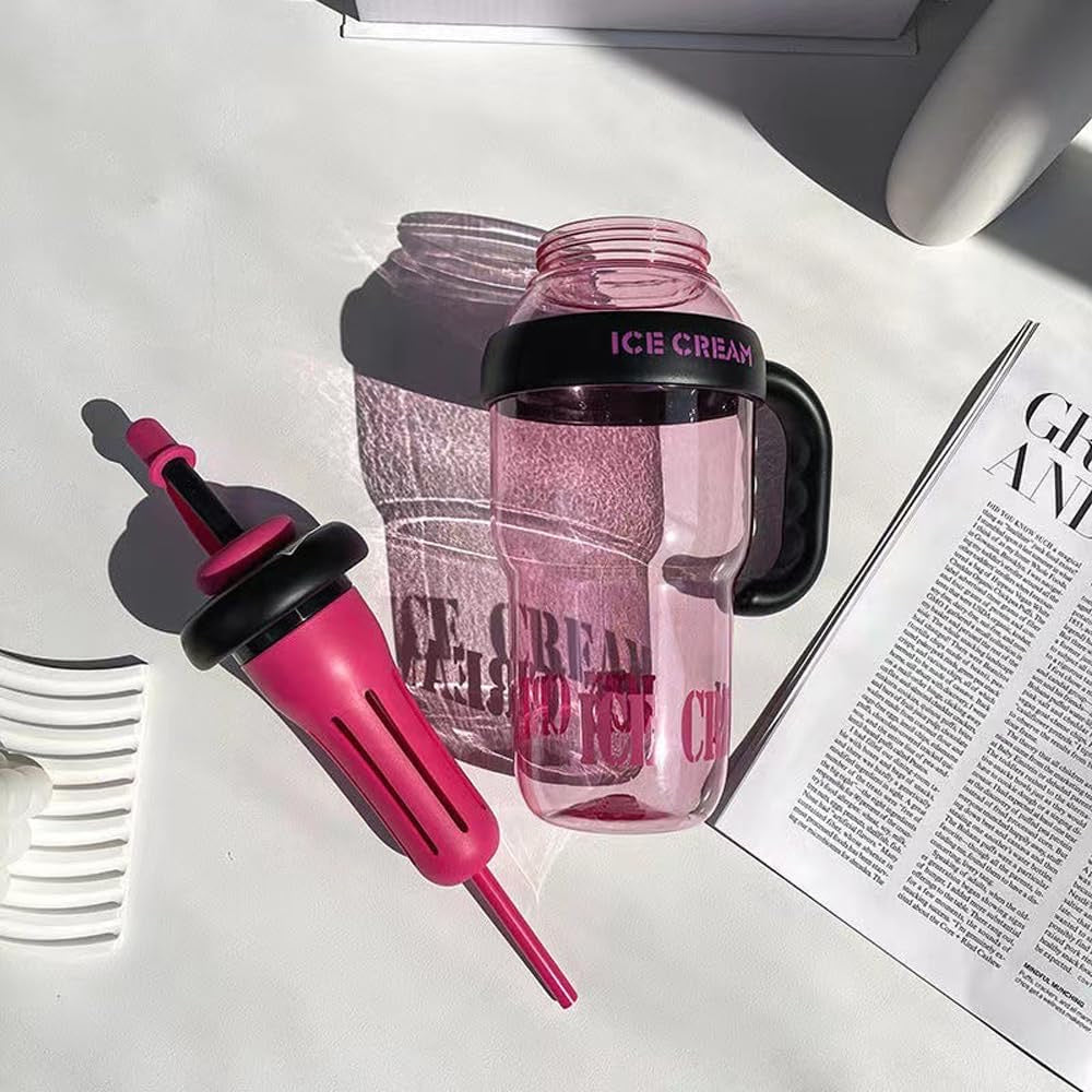 1200ml Large Water Bottle with Straw & Tea Infuser – Leakproof, Aesthetic, Portable Hydration Bottle (Multicolor)