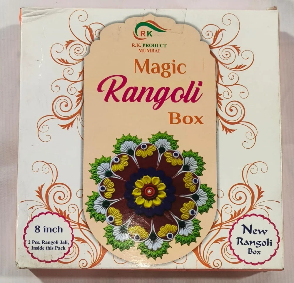 Magic Rangoli Making Kit Includes Tool (8 inch), Rangoli Filler Jali for Diwali Home Decor Indoor Outdoor Decoration (Random Design) by Curated Cart