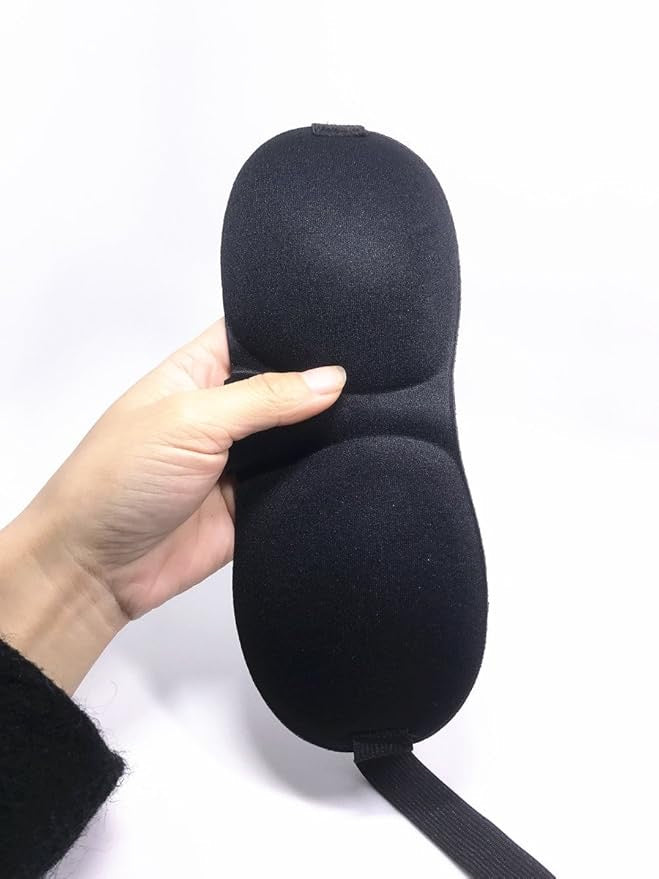3D Contoured Sleep Mask – 100% Light Blockout, Adjustable Soft Eye Shade for Travel, Naps & Shift Work