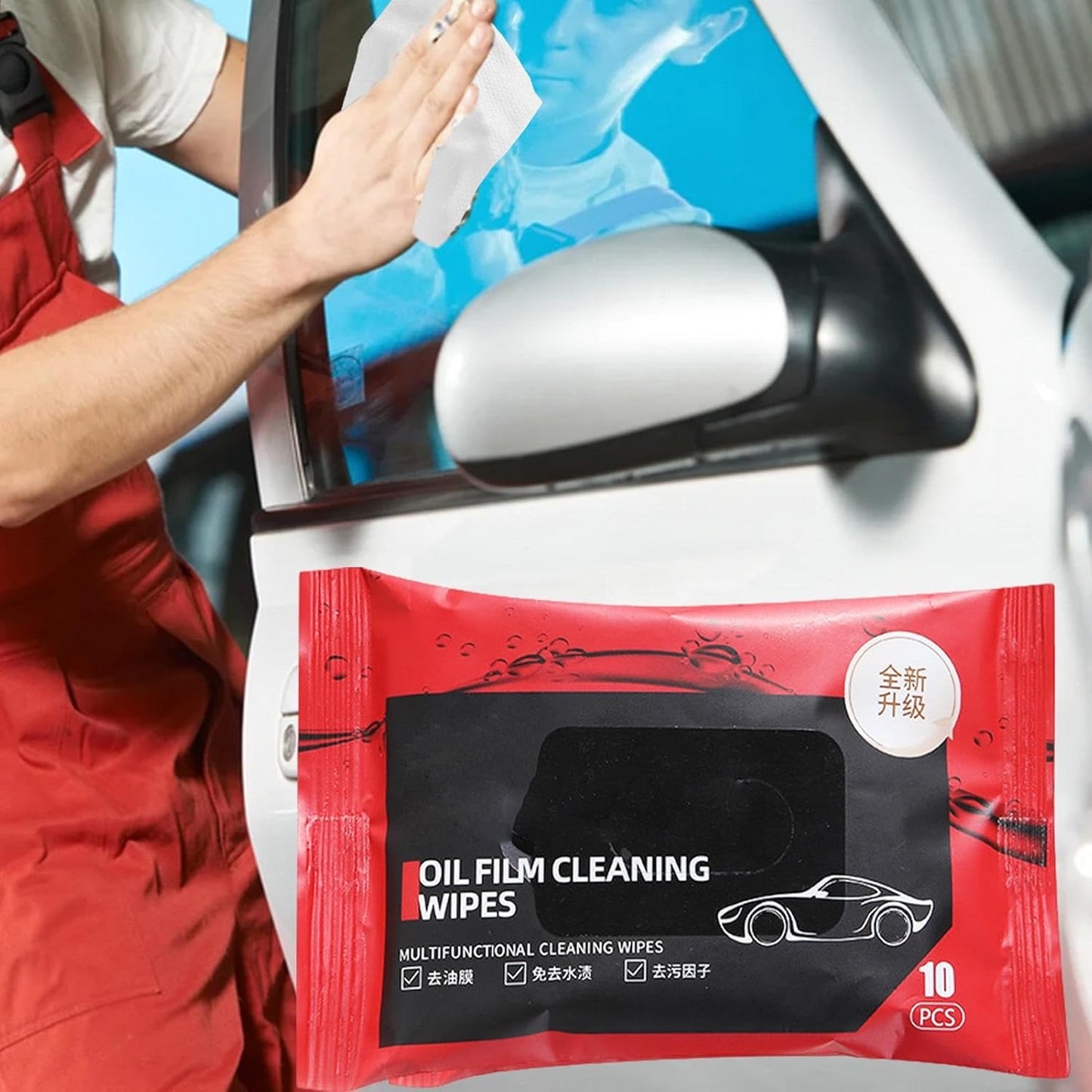 Oil Film Cleaning Wipes | Glass Oil Stain & Windshield Remover | Anti-Fog, Deep Conditioning Leather Cleaner | Car & Home Use