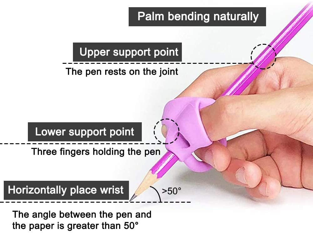 Soft Silicone Pencil Gripper For Kids Writing Pencil Holder, Pen Holder Or Finger Grip Handwriting Pencil Grip Holder (Multicolor - 5pcs Pack)