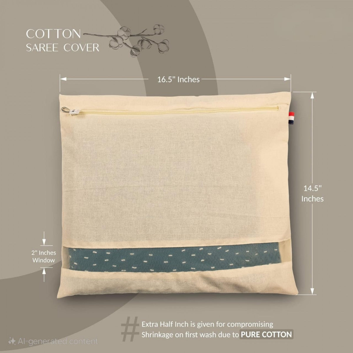 Premium Cotton Saree Storage Bags – Multicolor (250 GSM | Washable & Durable)