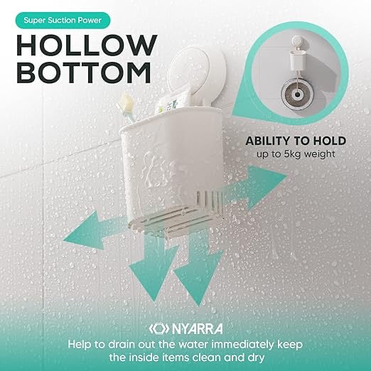 Toothbrush Holders For Bathroom, Plastic Wall Mounted Self Adhesive For Toothbrushes, Toothpaste, Shaver, Razor & Brush