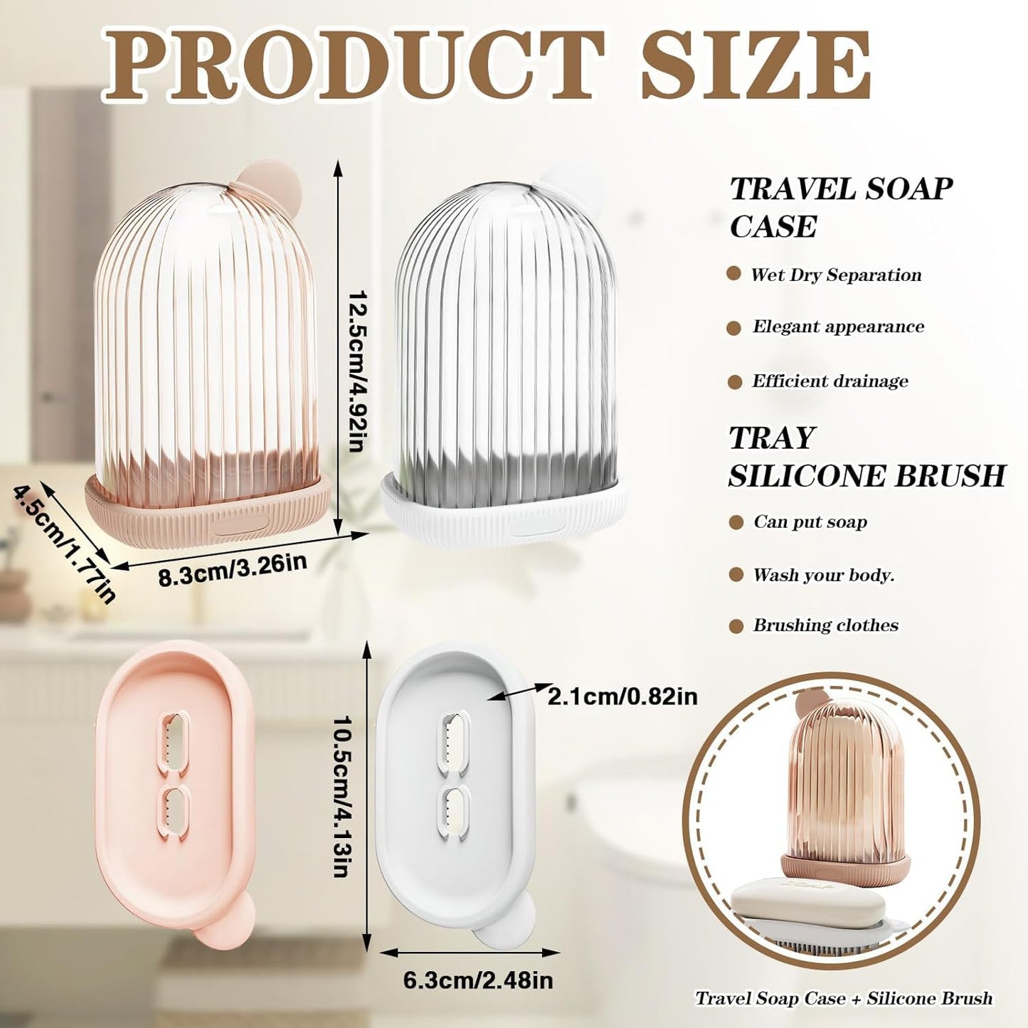 2-in-1 Travel Soap Case with Bath Brush – Leakproof, Portable & Multi-Use